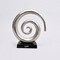 Aluminum Swirl Abstract Sculptures with Black Base – Modern Decor, Set of 2